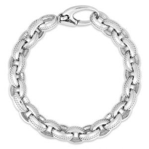 Men's Cable Inlay Rolo Chain Link Bracelet